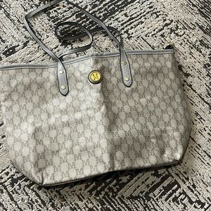 Gray Monogram Tote Bag